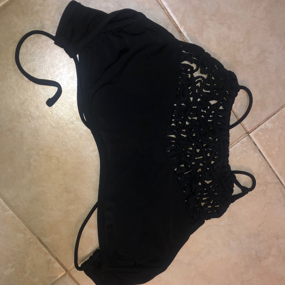 Black halter neck bathing suit